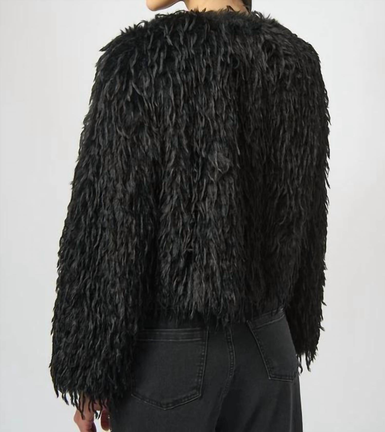 Joseph Ribkoff - Faux Fur Collarless Boxy Jacket