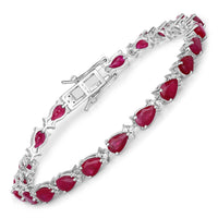 Diana M Jewels - Women's Pear Natural Mozambique Ruby Bracelet (8.90 Ct) - Elegant Plus