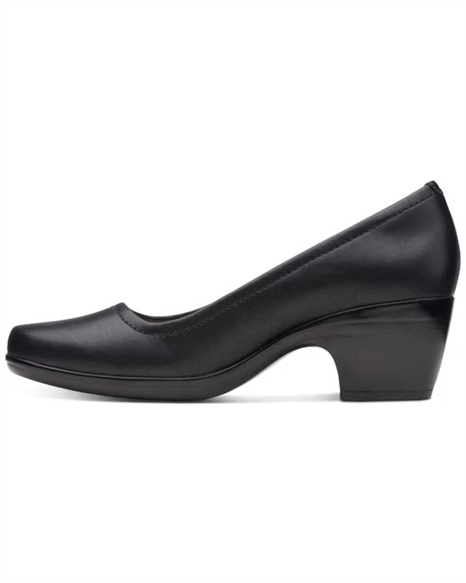 Clarks Women's Emily Belle Pump in black leather - women's heels - alternate view