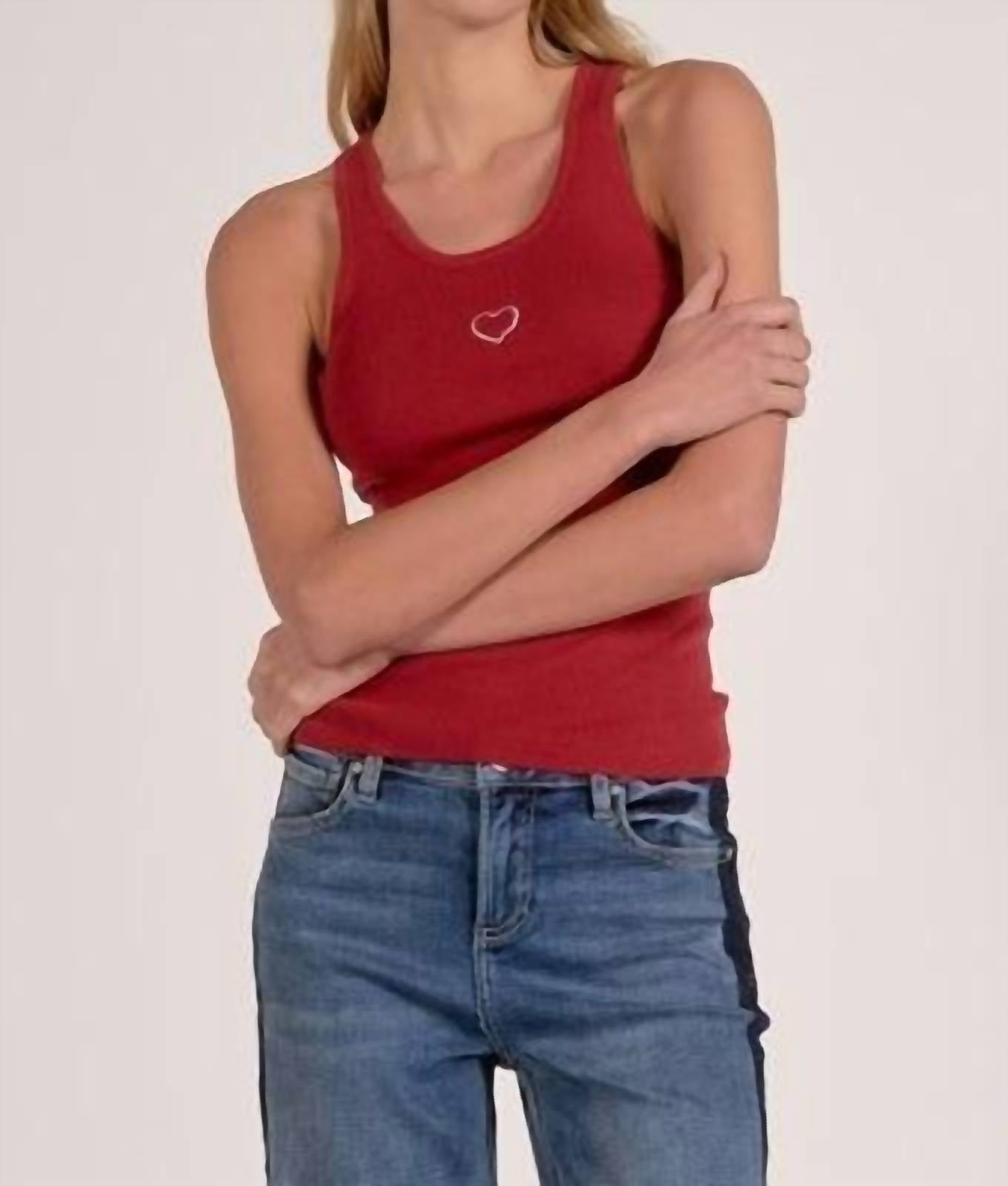 Elan - Heart Stitched Tank Top