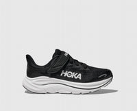 Hoka Kid's Clifton 10 Shoes in black white - kids' sneaker