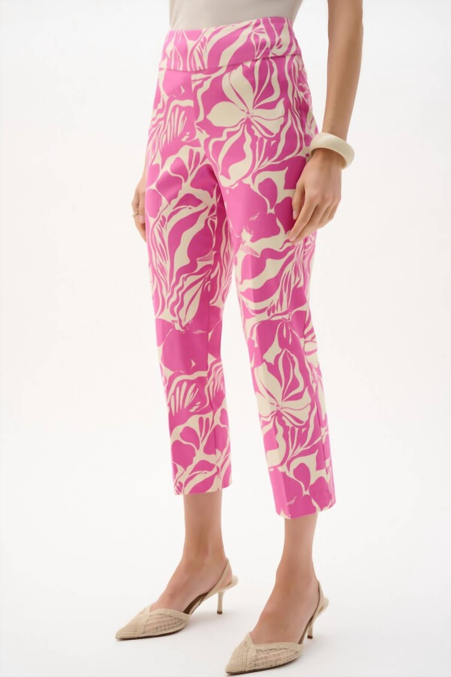 Joseph Ribkoff - Cropped Floral Slim Trousers