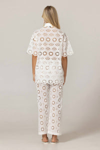 Miss June Paris Women's Mira Shirt in white - women's shirt - detail view