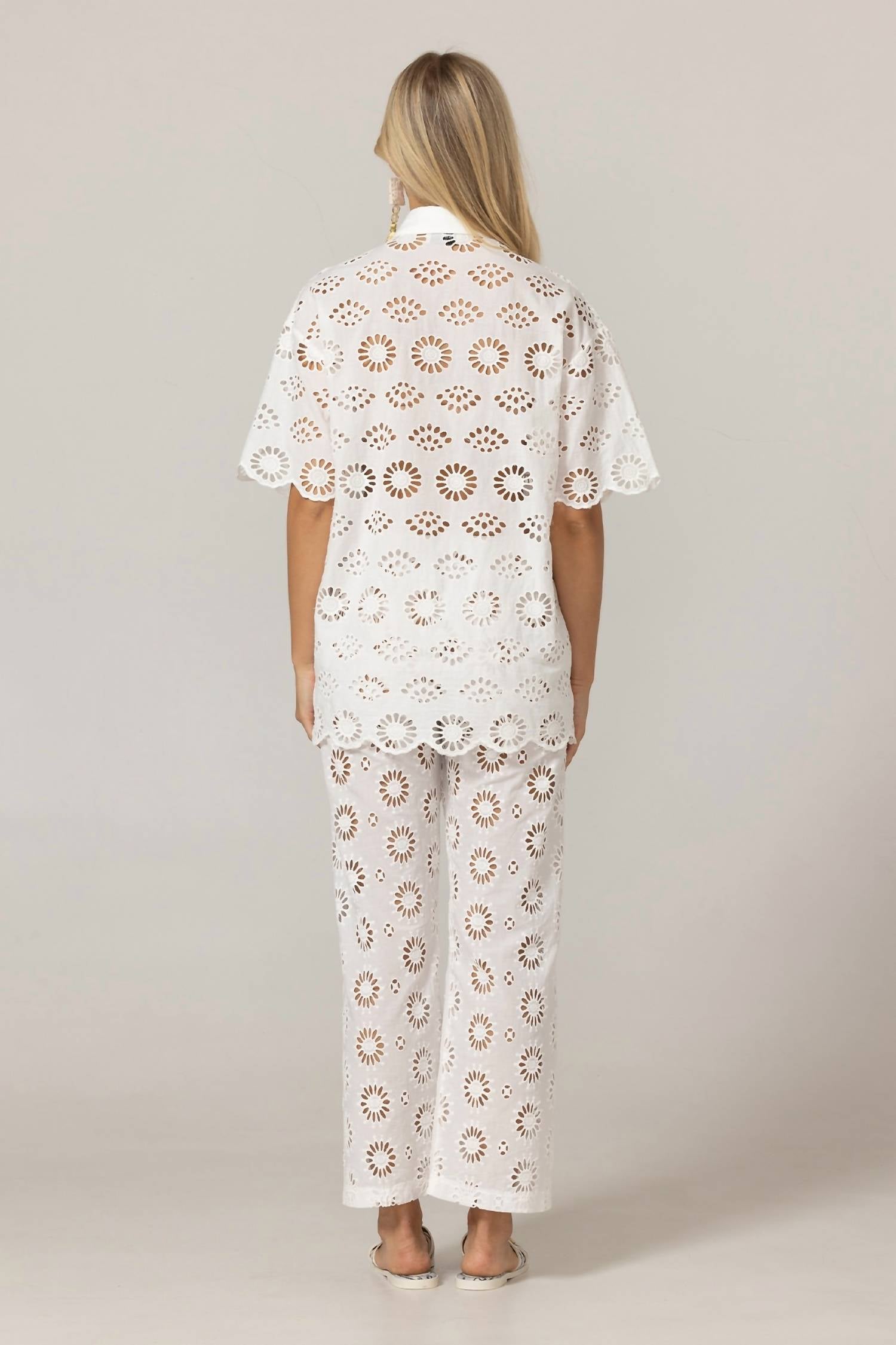 Miss June Paris Women's Mira Shirt in white - women's shirt - detail view