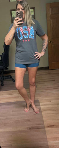 Top Notch Embroidery - Usa Lightning Bolt Graphic Tee