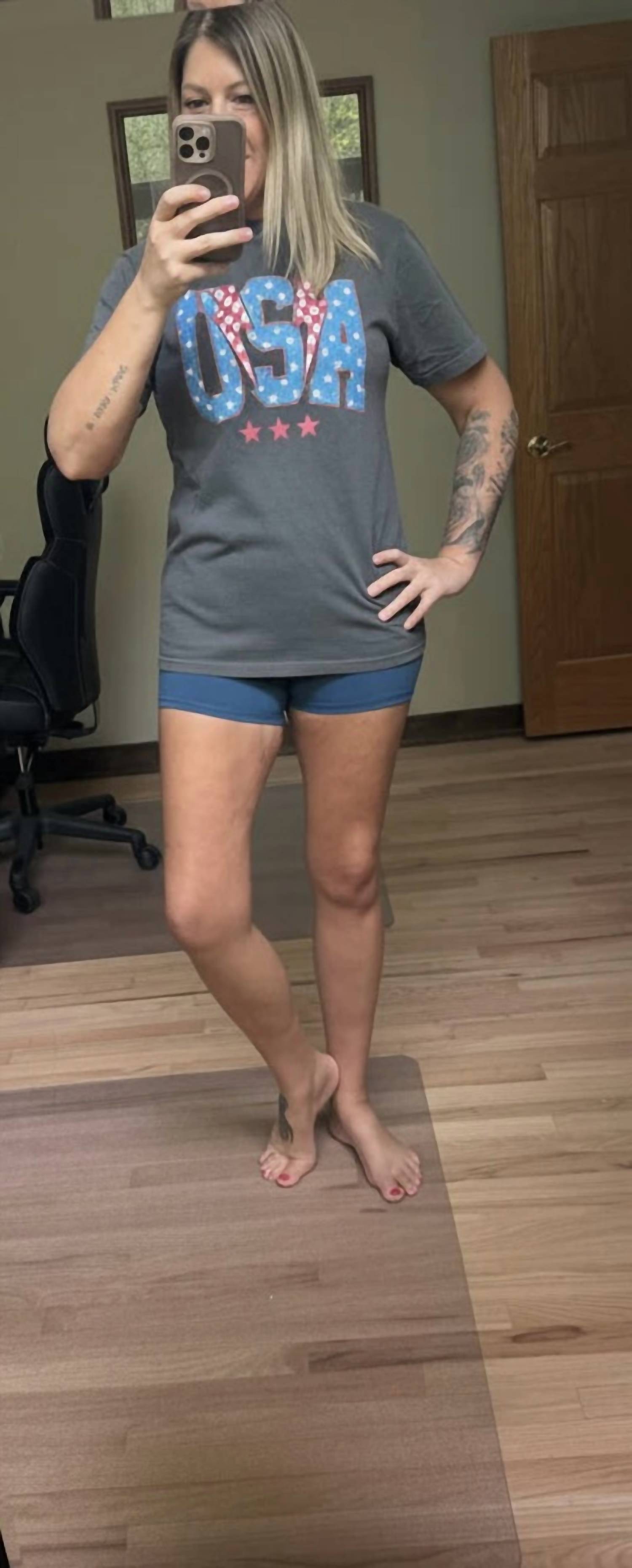 Top Notch Embroidery - Usa Lightning Bolt Graphic Tee
