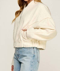 Miss Love - Soft Touch Textured Bomber Jacket