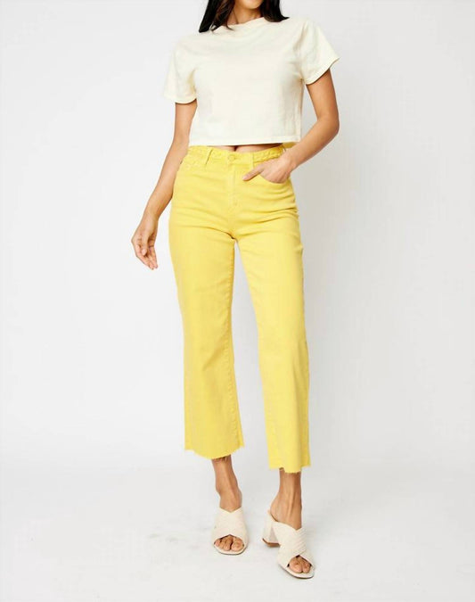 Judy Blue - High Waist Garment Dyed Crop Wide Leg Pants