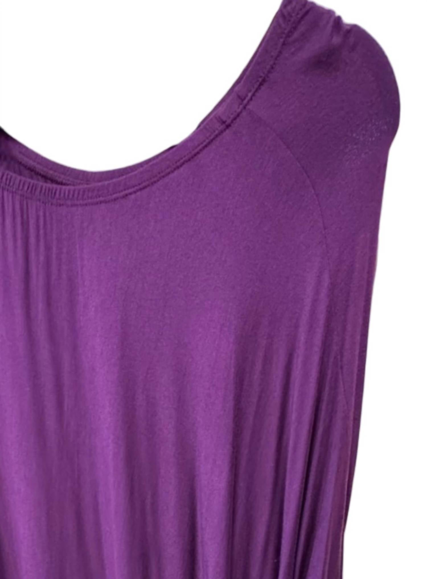 Carole Christian Women's One Shoulder Long Tee Dress in burgundy - women's dress - alternate view