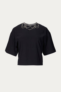 TEE SHIRT WITH CHAIN COLLAR