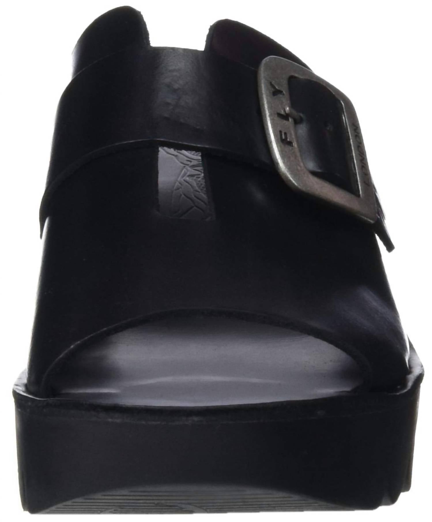 FLY LONDON Women's Cozy Heeled Sandals in black - women's sandal - view 4