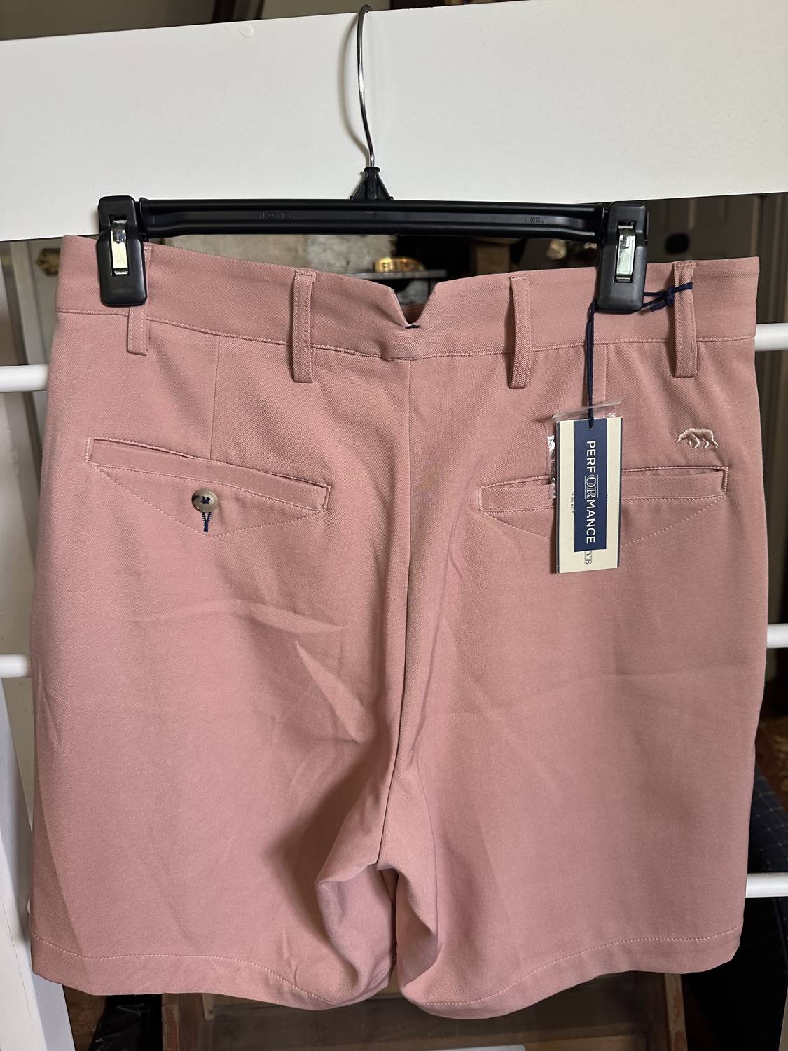 ONWARD RESERVE Men's Gimme Performance Golf Short in coral almond - men's shorts - detail view