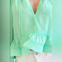 ELLIATT Narrative Top in mint - women's blouse - detail view