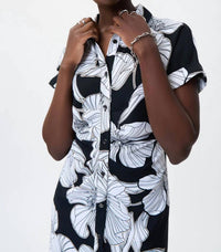Joseph Ribkoff - FLORAL PRINT BUTTON DOWN DRESS