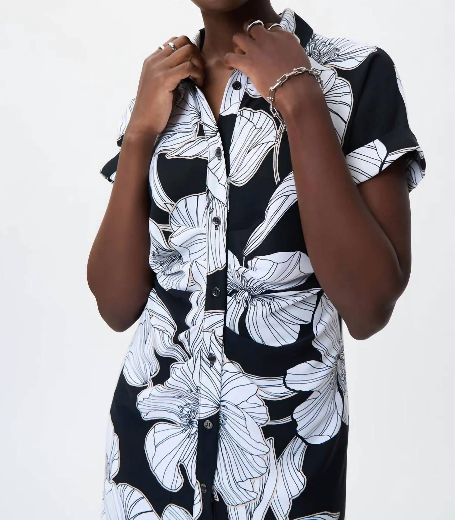 Joseph Ribkoff - FLORAL PRINT BUTTON DOWN DRESS