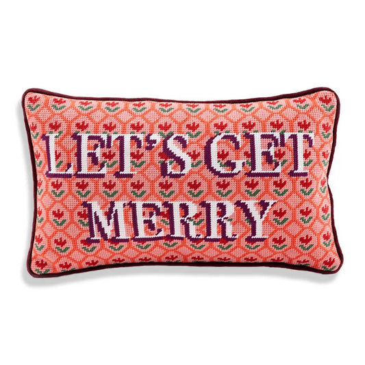 Furbish Studio - Let's Get Merry Needlepoint Pillow