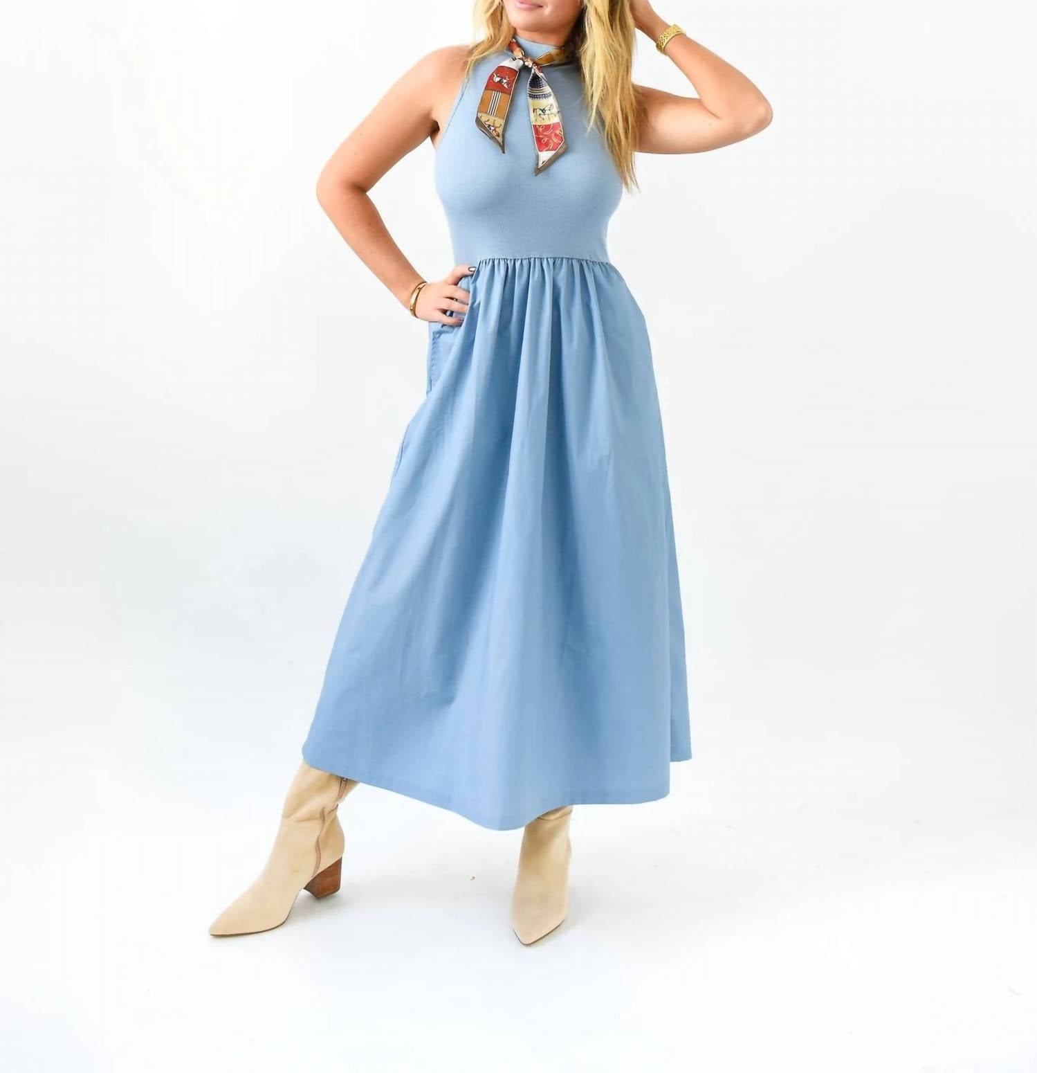 Karlie - Solid Mock Maxi Dress