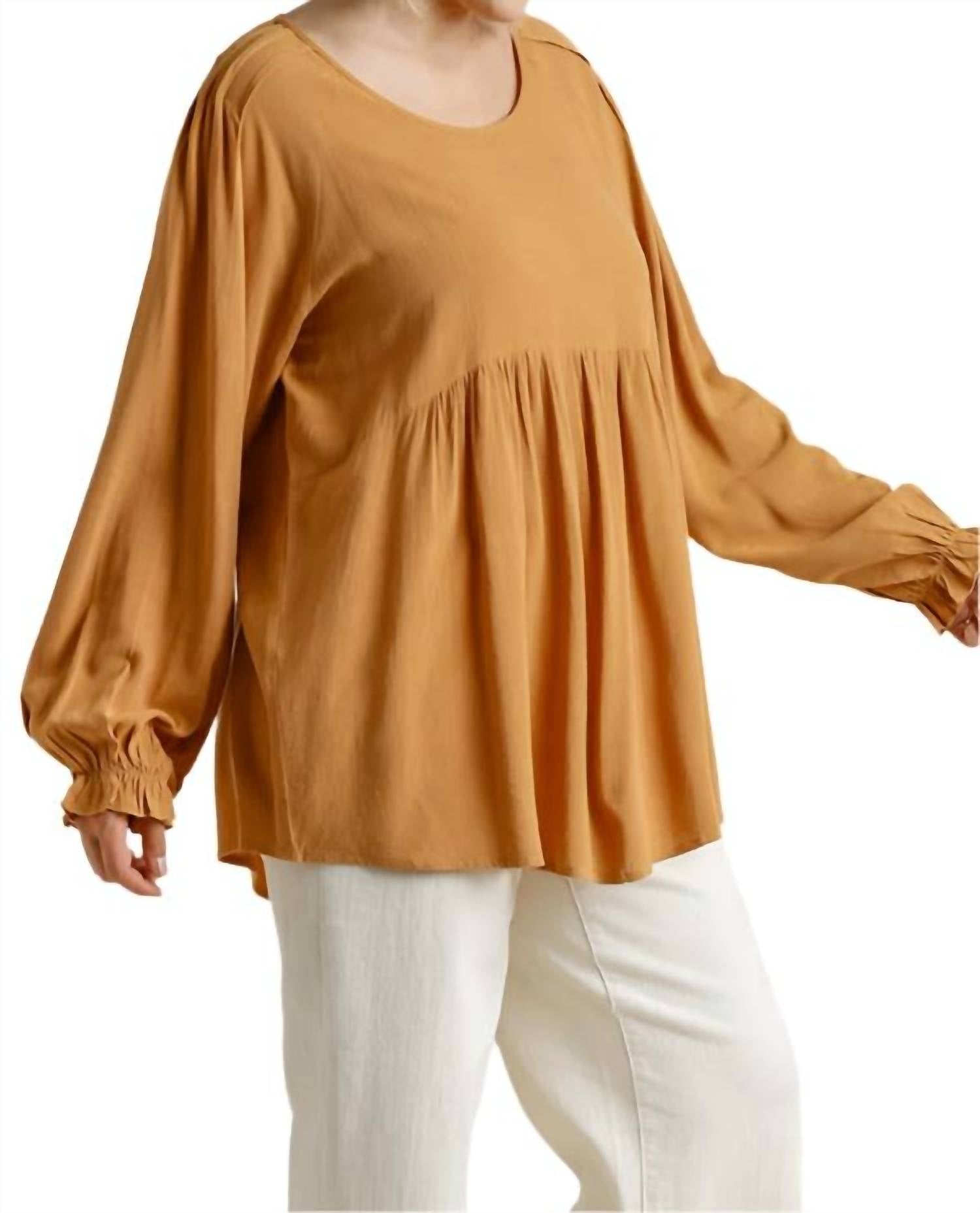 Umgee - Pleated Detail Babydoll Top - Plus