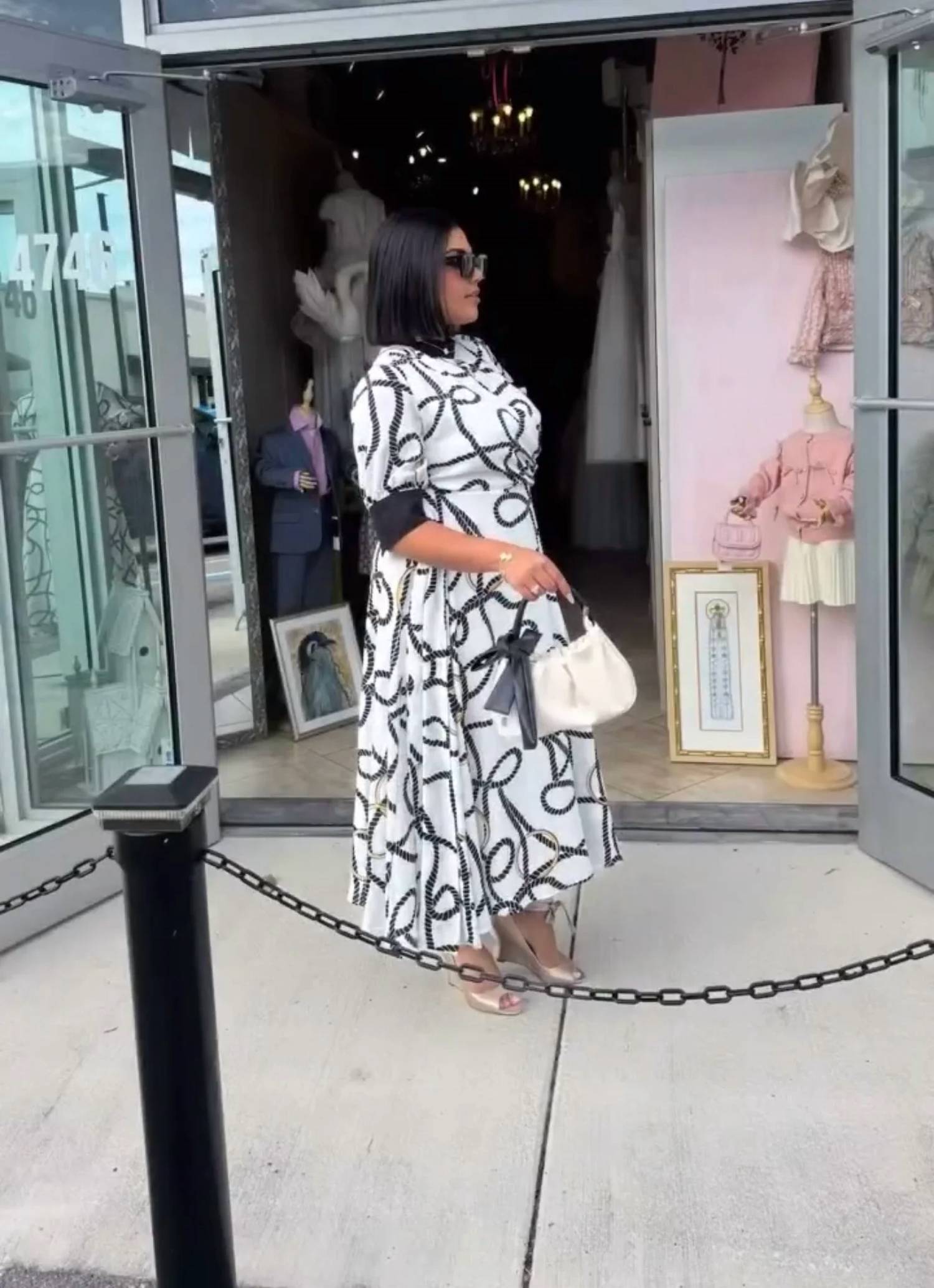 Gracia - Rope Chain Print Dress