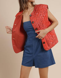 Sage The Label - Music Fest Cotton Bandana Print Quilt Vest