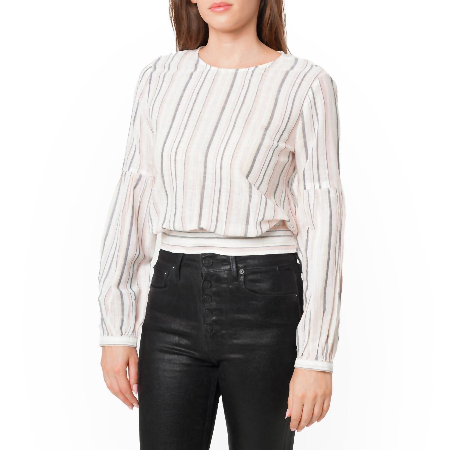 Robin K - Women's Tie Back Long Sleeve Top