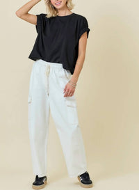 Day + Moon - Washed Denim Cargo Pants