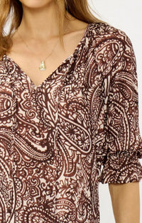 Mint Exclusives - Smocked Split Neck Blouse