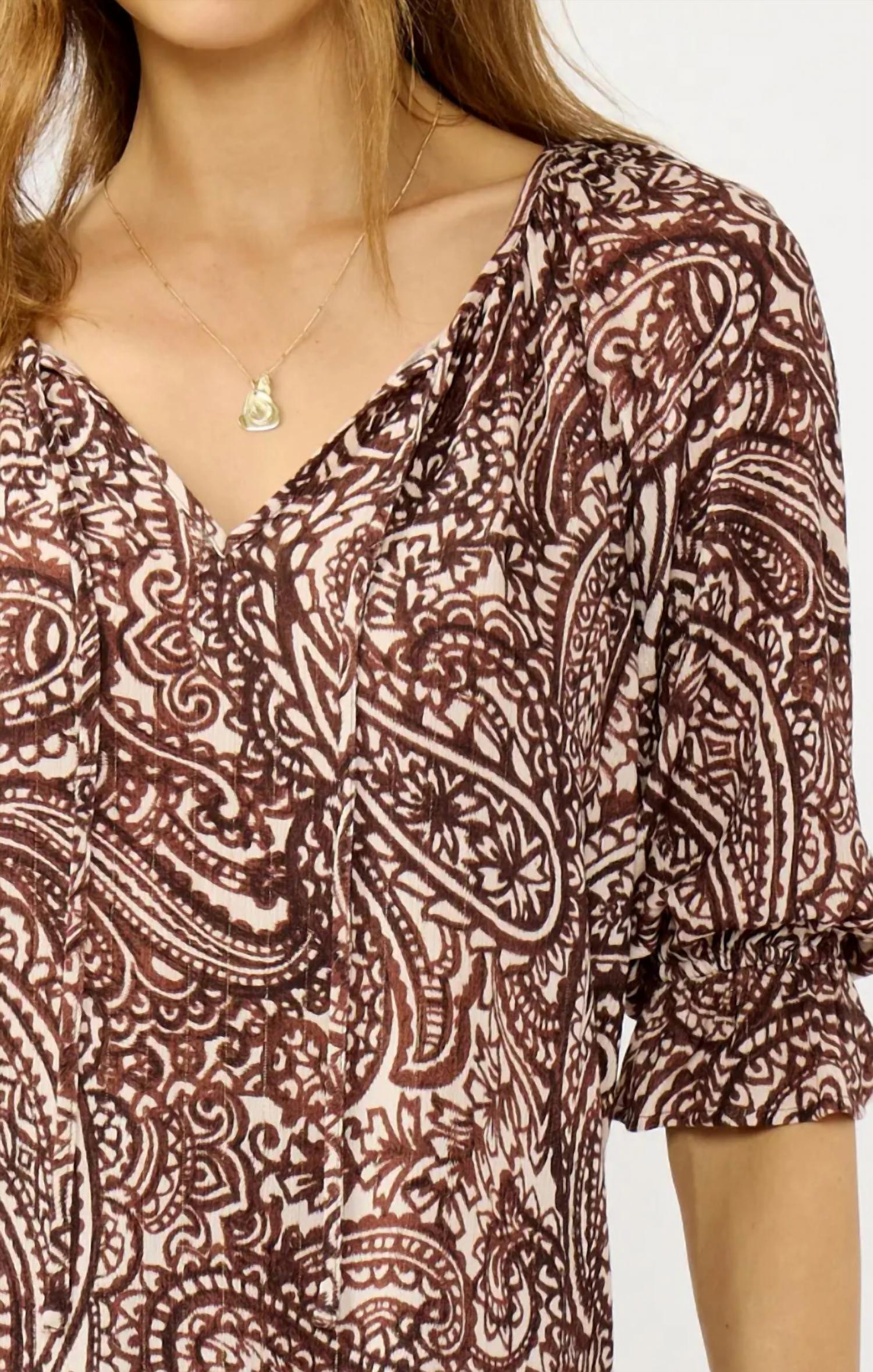 Mint Exclusives - Smocked Split Neck Blouse