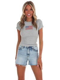 Le Lis - Star Spangled Short Sleeve Top