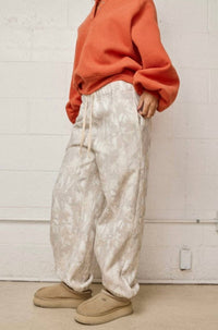 PAPERMOON Fleece Jogger Pants in light camo - women's pants - alternate view