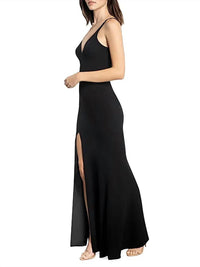 Dress The Population - Iris Crepe Side Slit Gown