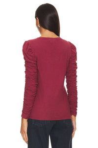 Nation Ltd - Renee Shirred Sleeve V-neck Top