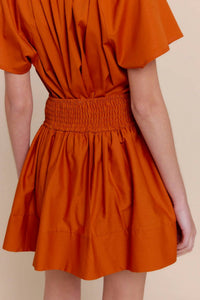 Sofia Melanie Mini Skirt in burnt orange - women's skirt - detail view