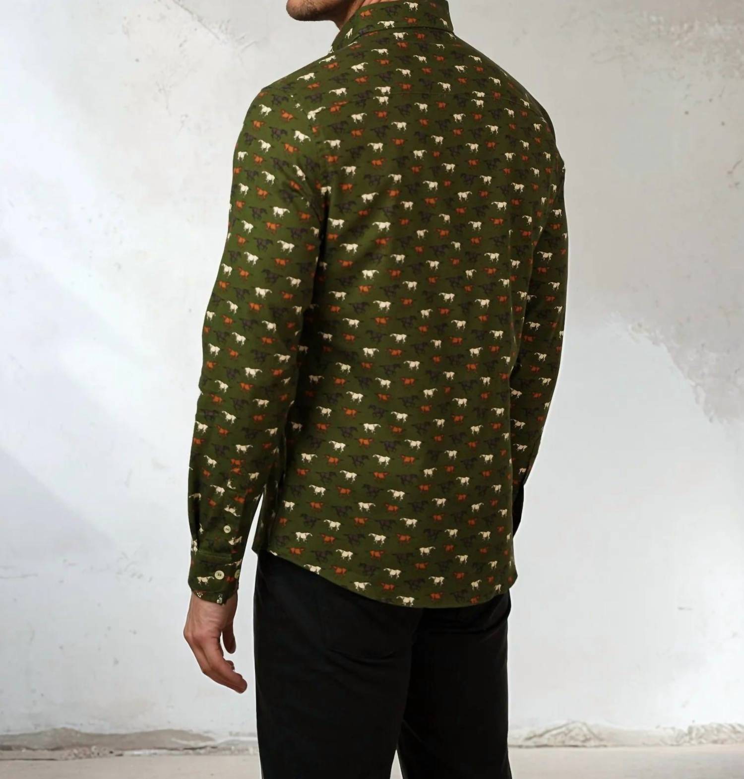Stone Rose - Printed Wild Stallions Long Sleeve Shirt