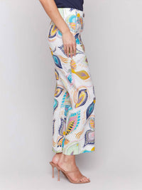 Charlie B - Printed Cropped Linen Blend Pants