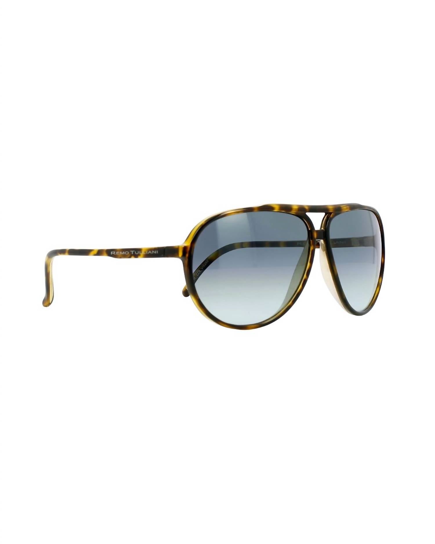 Remo Tulliani Men's Smooth Aviator Sunglasses in polish tortoise ash lens - men's accessory - detail view