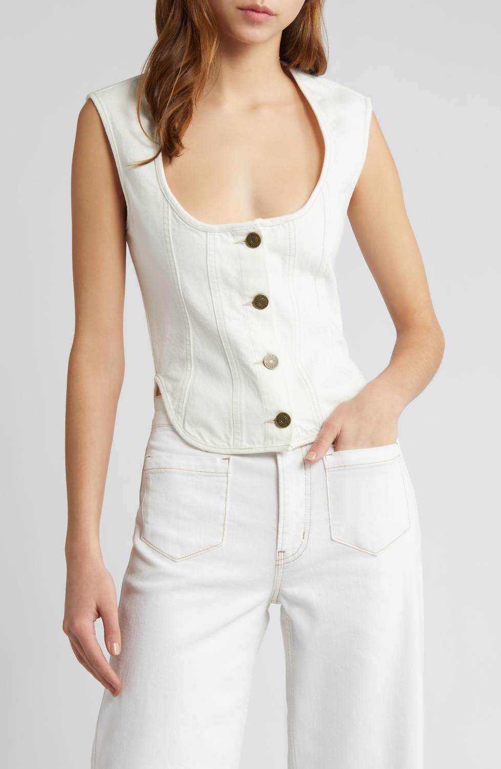 Frame - Seamed Scoopneck Bustier Top