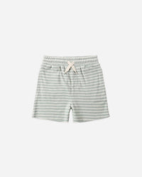 Rylee + Cru Boy's Terry Short in seafoam stripe - kids' shorts