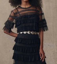 The Great. - Winter Mesh Flounce Top