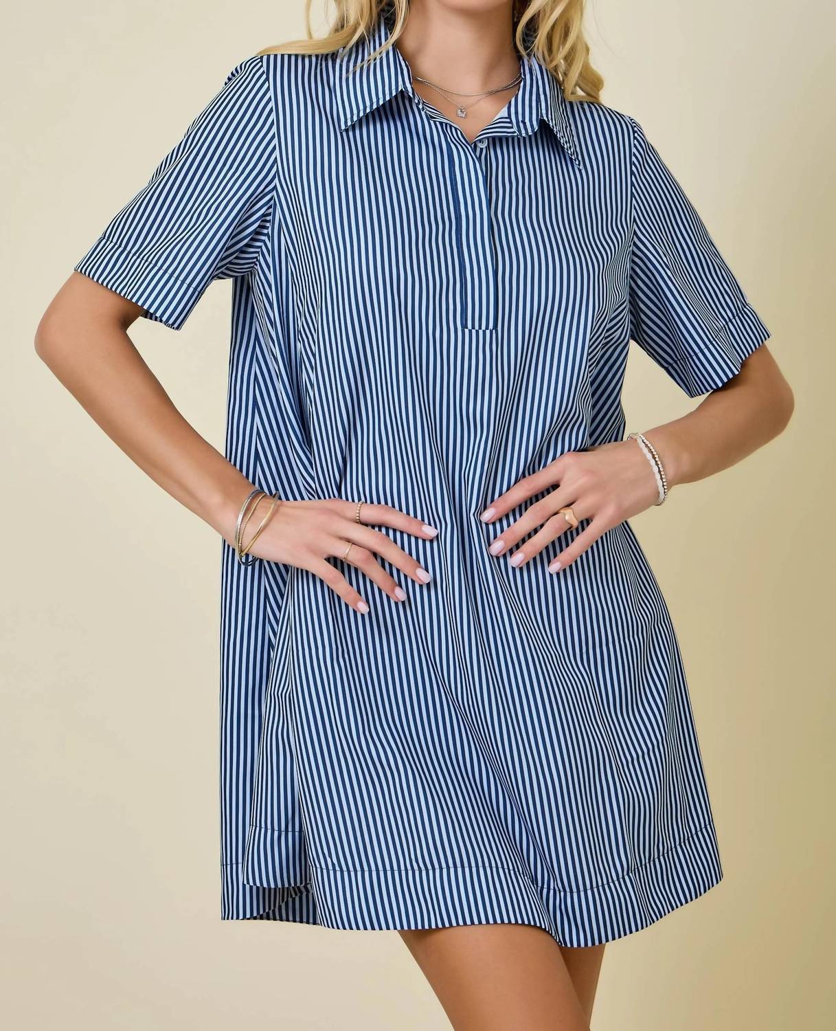Day + Moon - Pinstripe Swing Dress