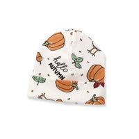 Tesa Babe Newborn Happy Harvest Hat in ivory orange red - kids' hat - detail view