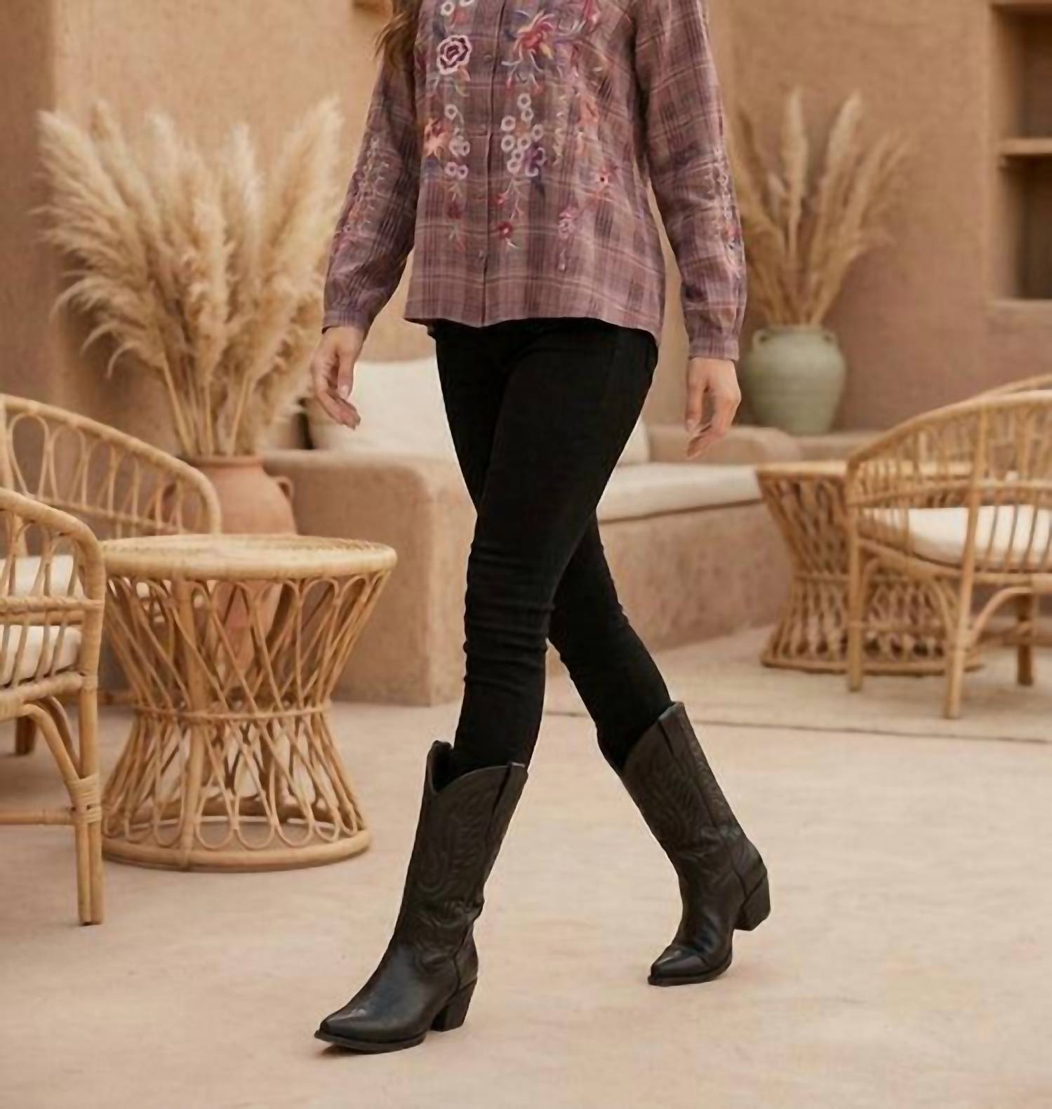 Johnny Was Curacao Raglan Poet Shirt in plaid multi - women's blouse - view 4