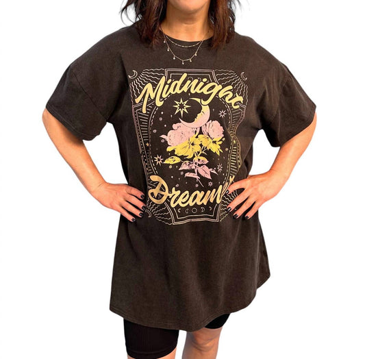 Baevely By Wellmade - Midnight Dreamer Graphic Tee Dress