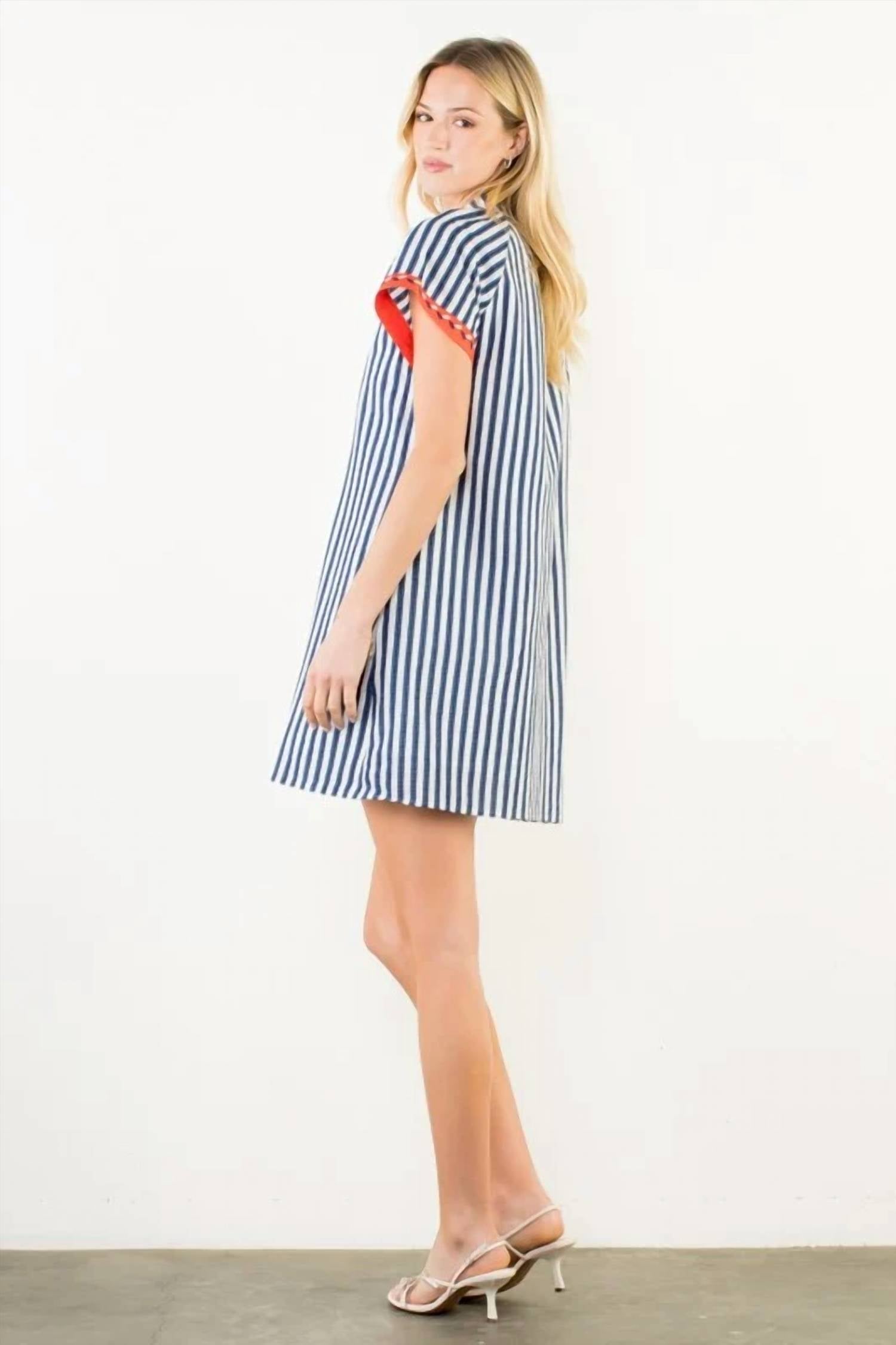 Thml - Striped Detail V-Neck Dress