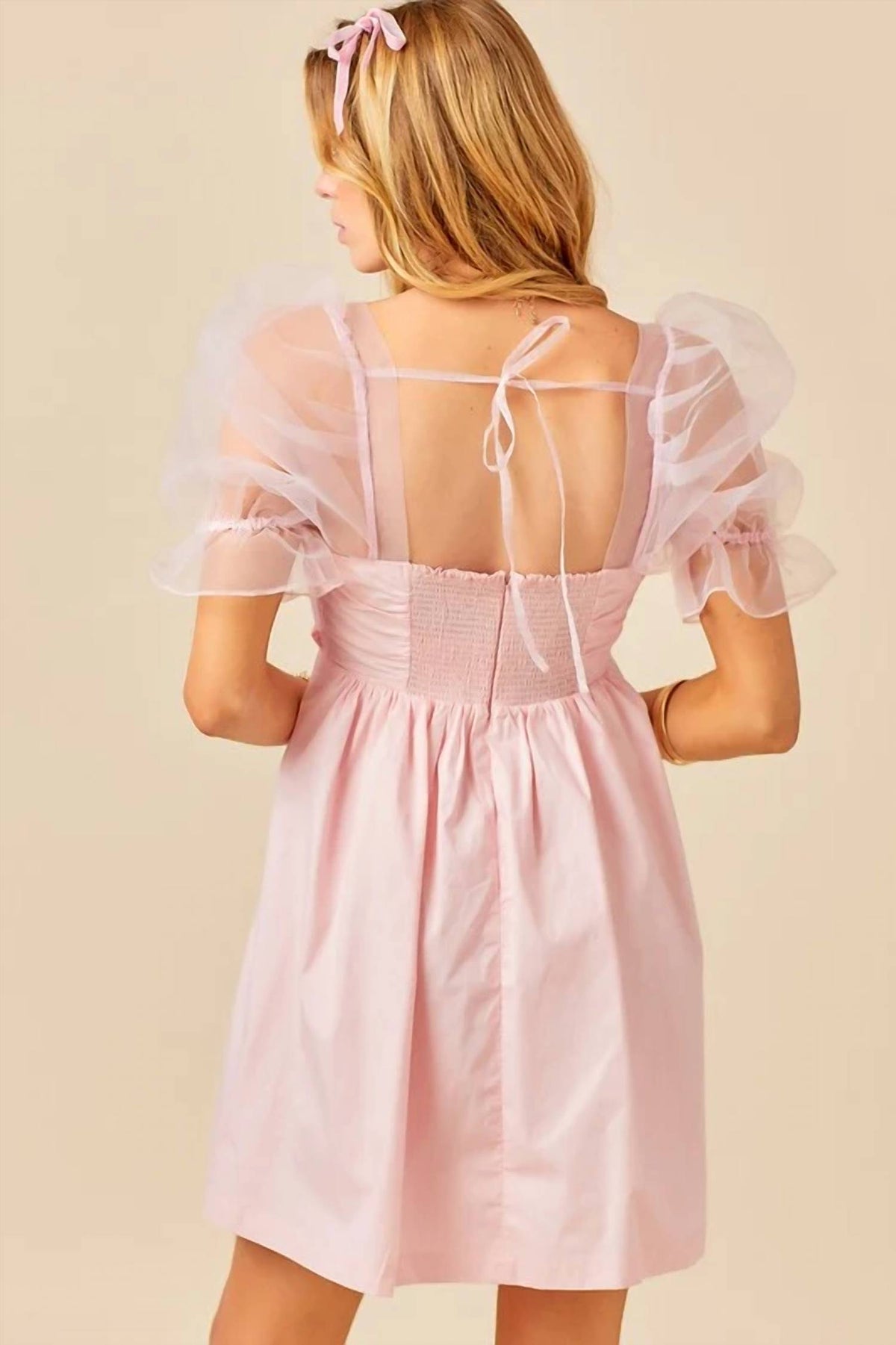 Day + Moon - Organza Puff Sleeve Dress