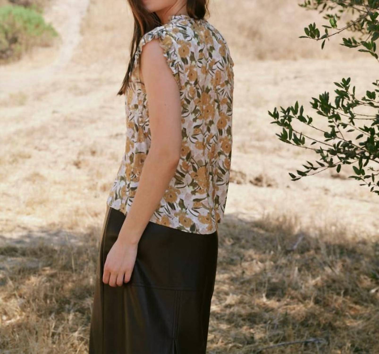 Grade & Gather - Lenora Sleeveless Floral Top