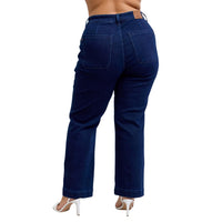 Judy Blue - High Waist Work Wear Knee Patch Straight Jeans