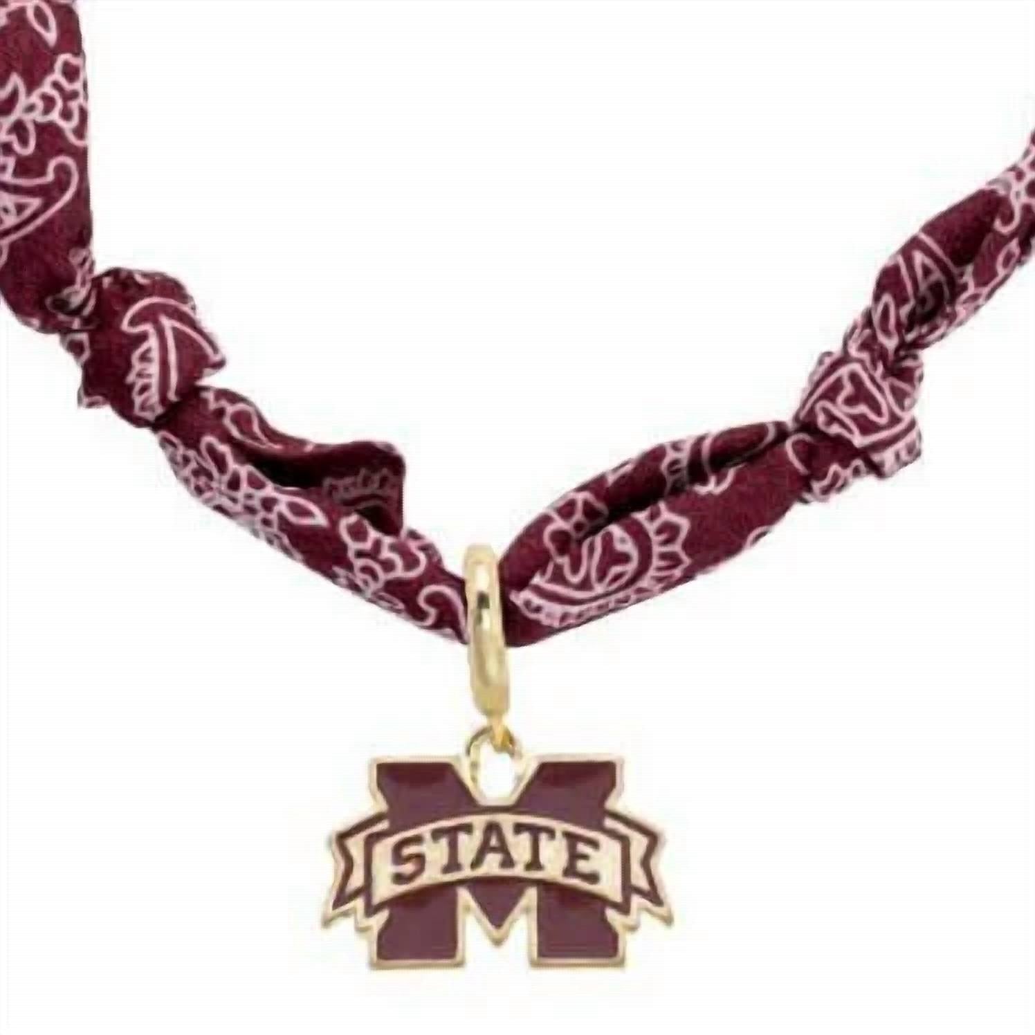 Canvas Style - Women's Mississippi State Bulldogs Bandana Scarf Necklace