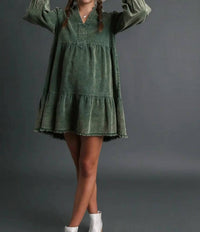 Umgee - Mineral Wash Corduroy Dress
