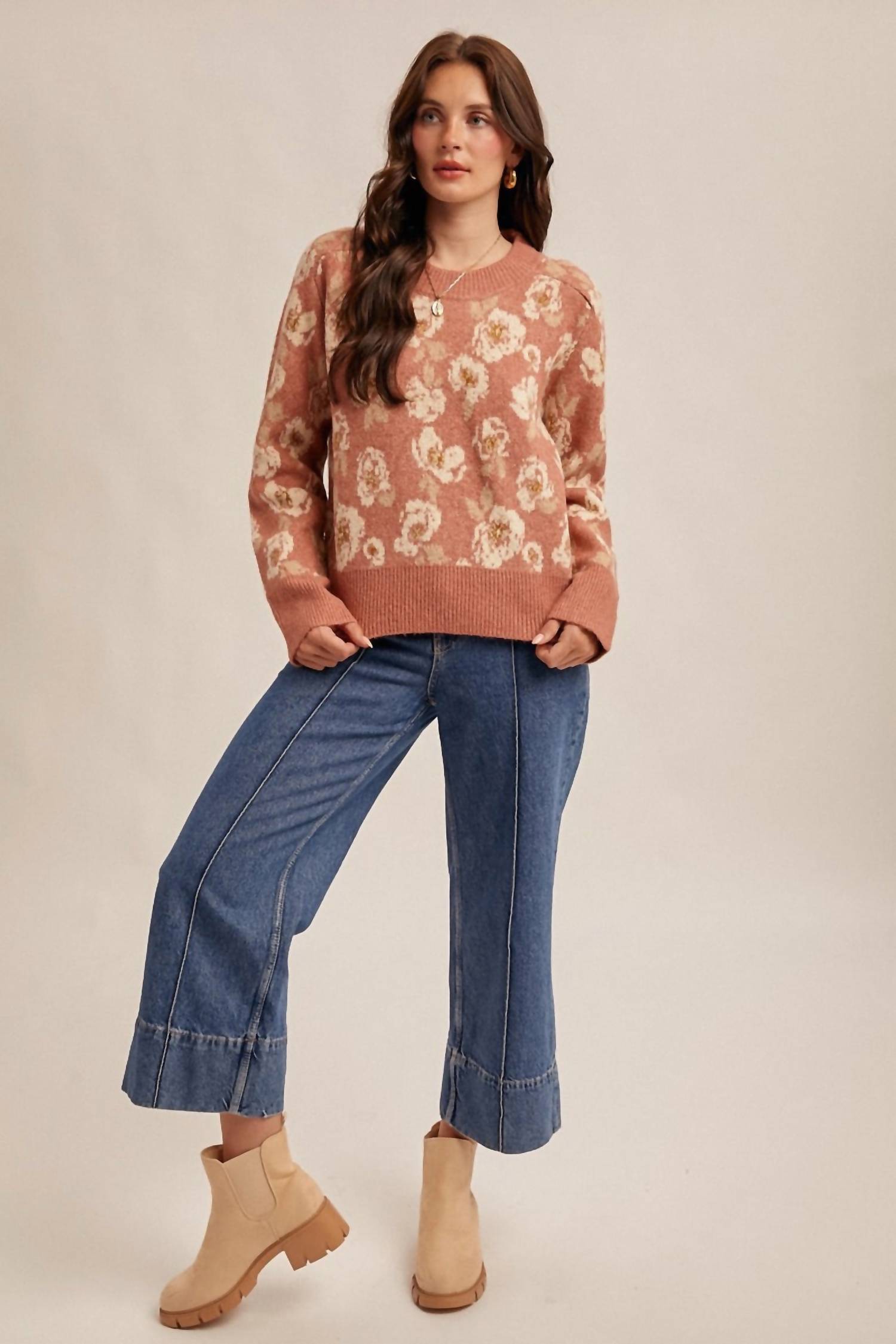 Hem & Thread - Floral Motif Sweater